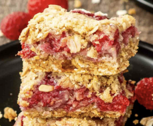 dessert recipes - banana oats raspberry bars