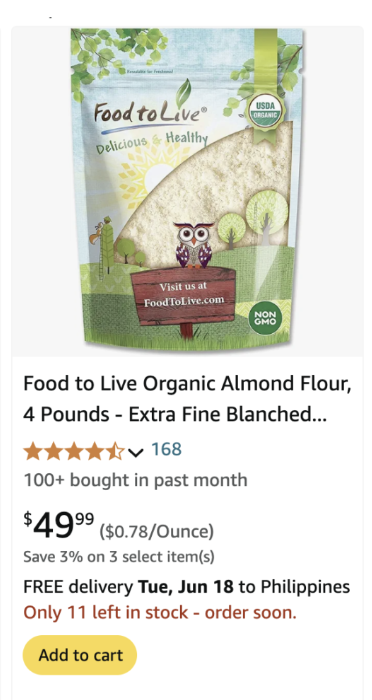 organic almond flour