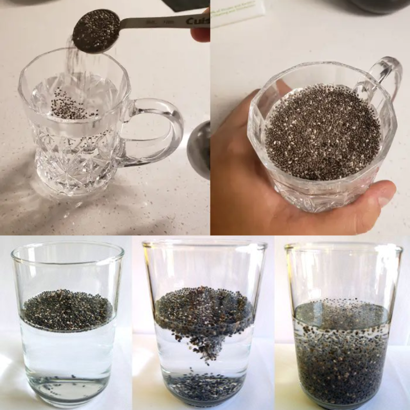 chia seeds in water